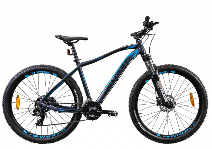 Bicicleta MTB-HT 27.5" DEVRON RIddle RM0.7, cadru aluminiu 16.5", manete secventiale, frane hidraulice, 21 viteze, gri/albastru [1]