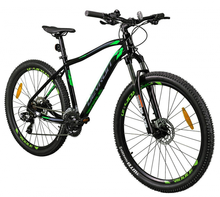 Bicicleta MTB-HT 27.5" DEVRON RIddle RM0.7, cadru aluminiu 16.5", manete secventiale, frane hidraulice, 21 viteze, negru/verde [2]