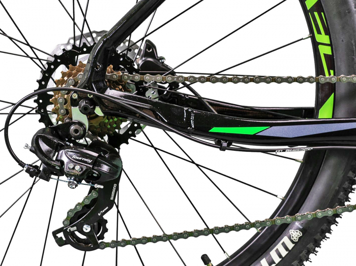 Bicicleta MTB-HT 27.5" DEVRON RIddle RM0.7, cadru aluminiu 16.5", manete secventiale, frane hidraulice, 21 viteze, negru/verde [7]