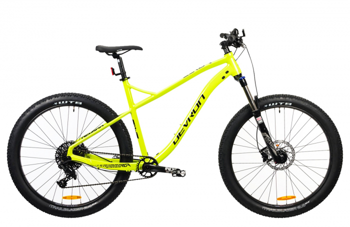 Bicicleta MTB-HT 27.5" DEVRON Zerga M2.7, cadru aluminiu 16", manete secventiale, frane hidraulice, 11 viteze, verde fluo [1]