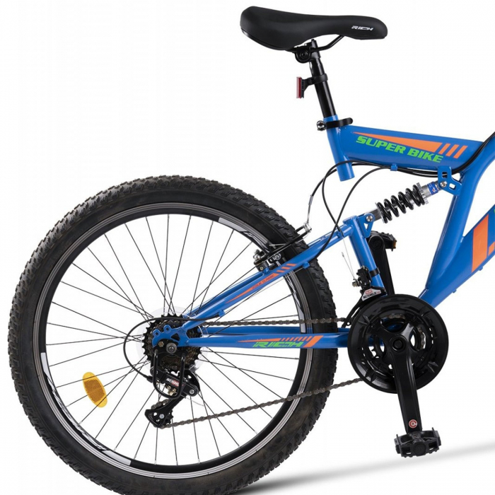 Bicicleta MTB-FS 24" RICH Alpin 2.4, cadru otel 16.5", frane V-Brake, 18 viteze [11]