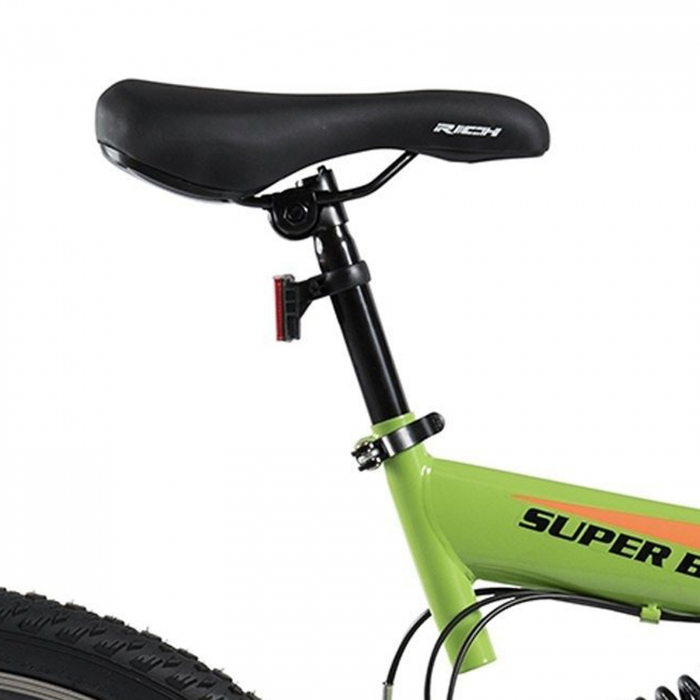 Bicicleta MTB-FS 26" RICH Alpin 2.6, cadru otel 17", frane V-Brake, 18 viteze, negru/portocaliu [10]