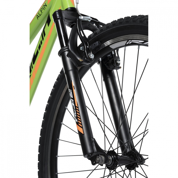 Bicicleta MTB-FS 26" RICH Alpin 2.6, cadru otel 17", frane V-Brake, 18 viteze, negru/portocaliu [4]