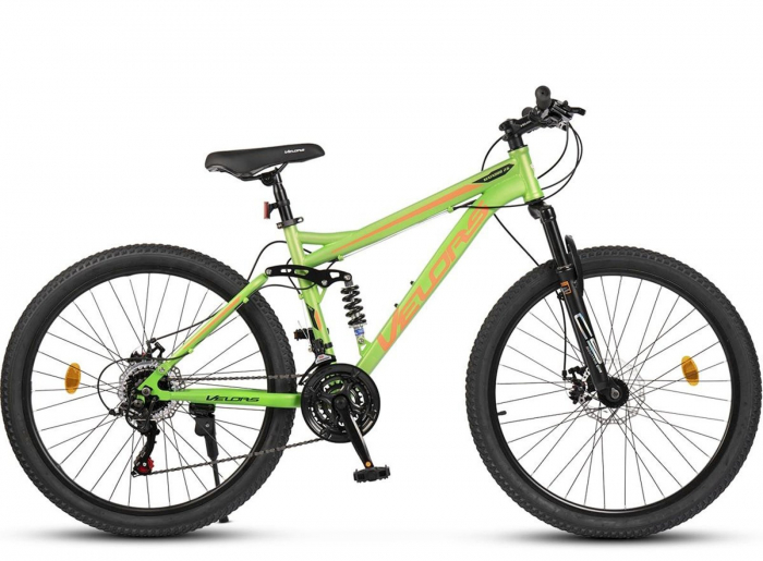 Bicicleta MTB-FS 26" VELORS Matador 2.6, cadru otel 17", manete secventiale, frane disc, 21 viteze, albastru/verde [2]