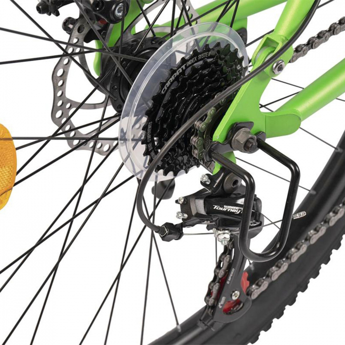 Bicicleta MTB-FS 26" VELORS Matador 2.6, cadru otel 17", manete secventiale, frane disc, 21 viteze, albastru/verde [10]