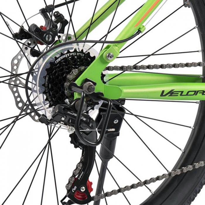 Bicicleta MTB-FS 26" VELORS Matador 2.6, cadru otel 17", manete secventiale, frane disc, 21 viteze, albastru/verde [9]