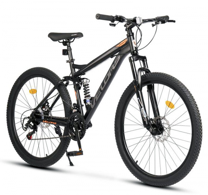 Bicicleta MTB-FS 26" VELORS Matador 2.6, cadru otel 17", manete secventiale, frane disc, 21 viteze, albastru/verde [1]