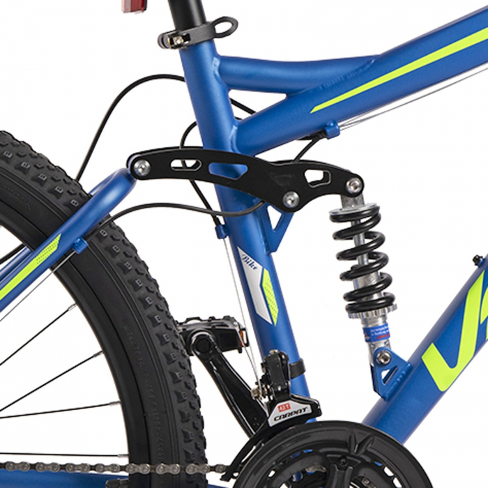 Bicicleta MTB-FS 26" VELORS Matador 2.6, cadru otel 17", manete secventiale, frane disc, 21 viteze, albastru/verde [10]