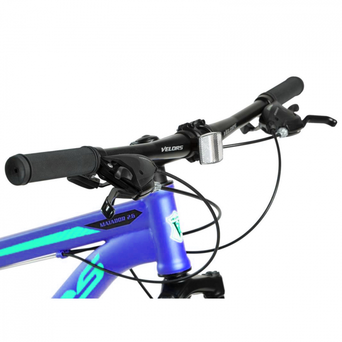 Bicicleta MTB-FS 26" VELORS Matador 2.6, cadru otel 17", manete secventiale, frane disc, 21 viteze, albastru/verde [5]