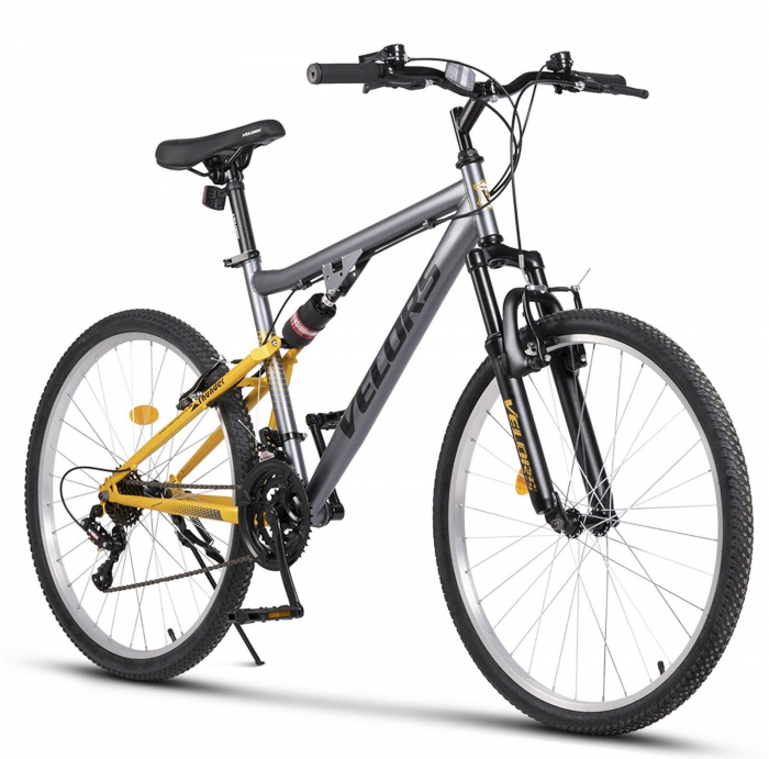 Bicicleta MTB-FS 26" VELORS Thunder 2.6, cadru otel 17", manete index, frane V-Brake, 21 viteze [2]