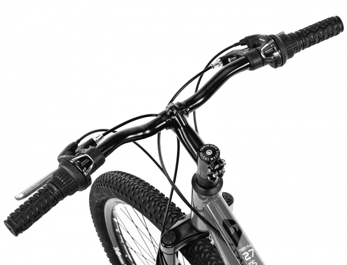 Bicicleta MTB-FS 27.5" DHS Terrana 2743, cadru otel 16.5", frane disc, 21 viteze, negru/rosu [5]