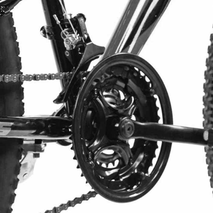 Bicicleta MTB-FS 27.5" DHS Terrana 2743, cadru otel 16.5", frane disc, 21 viteze, negru/rosu [6]