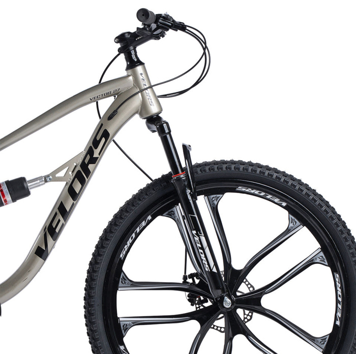 Bicicleta MTB-FS 27.5" VELORS Vector 2.7, cadru otel 17", jante magneziu, manete secventiale, frane disc, 21 viteze, argintiu [5]
