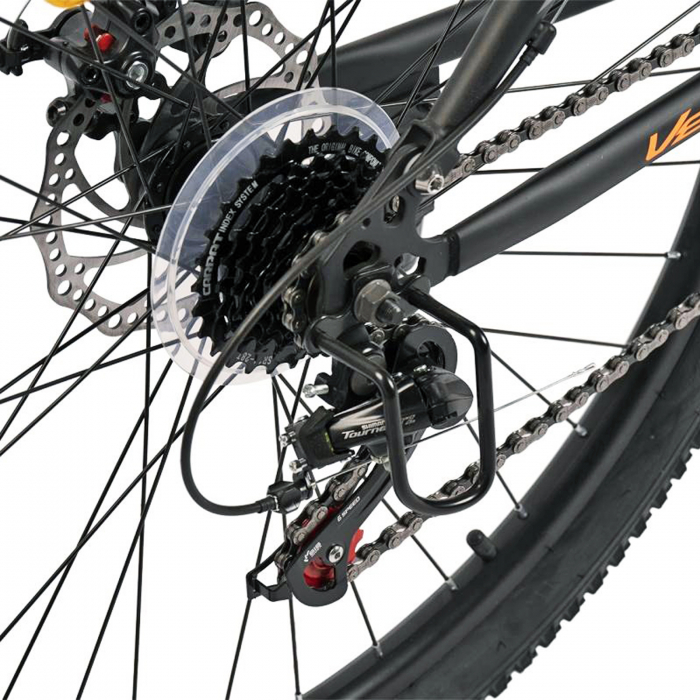 Bicicleta MTB-FS 27.5" VELORS Matador 2.7, cadru otel 17", manete secventiale, frane disc, 21 viteze, negru/gri [9]