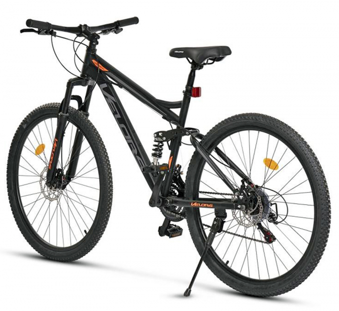 Bicicleta MTB-FS 27.5" VELORS Matador 2.7, cadru otel 17", manete secventiale, frane disc, 21 viteze, negru/gri [3]