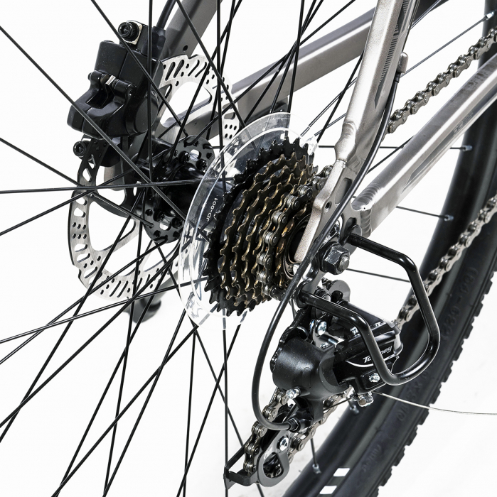 Bicicleta MTB-HT 29" X-FACT Atlas, cadru aluminiu 18", manete RevoShift, frane hidraulice, 21 viteze, gri/verde [8]