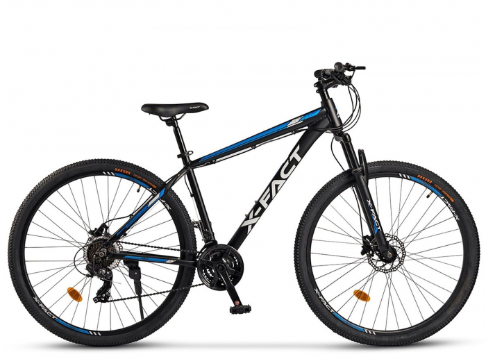 Bicicleta MTB-HT 29" X-FACT Atlas, cadru aluminiu 18", manete RevoShift, frane hidraulice, 21 viteze, negru/albastru [2]