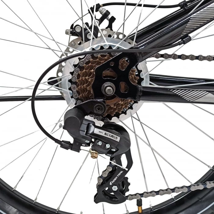 Bicicleta MTB-HT 24" BR Storm One, cadru otel 14", manete secventiale, frane disc, 21 viteze [9]