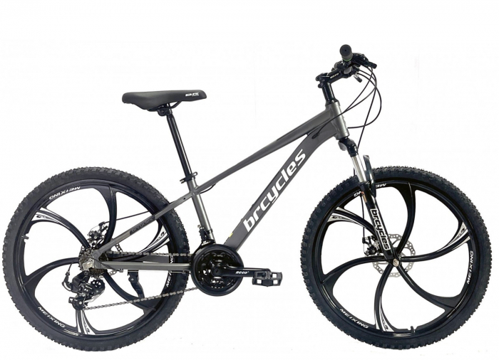 Bicicleta MTB-HT 24" BR Tornado ProMG, cadru aluminiu 13", jante magneziu, manete secventiale, frane disc, 21 viteze, negru [1]