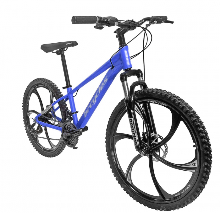 Bicicleta MTB-HT 24" BR Tornado ProMG, cadru aluminiu 13", jante magneziu, manete secventiale, frane disc, 21 viteze, negru [2]