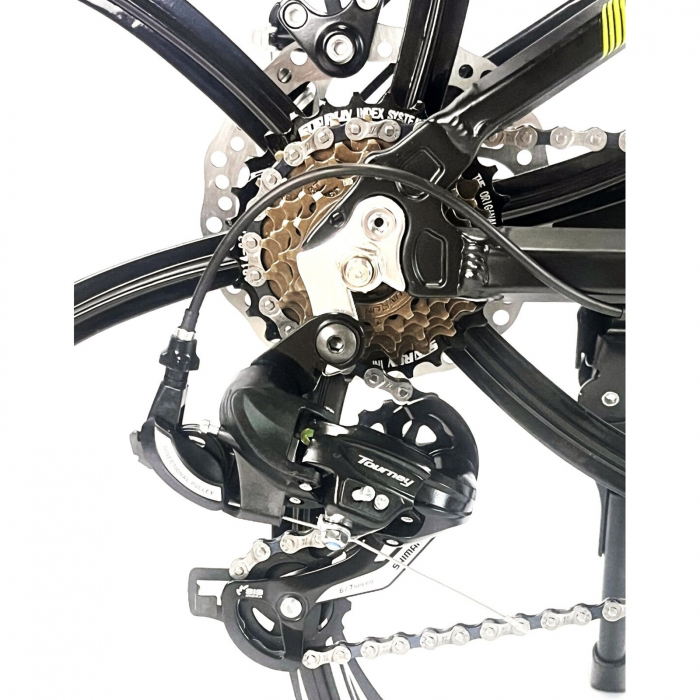 Bicicleta MTB-HT 24" BR Tornado ProMG, cadru aluminiu 13", jante magneziu, manete secventiale, frane disc, 21 viteze, negru [6]