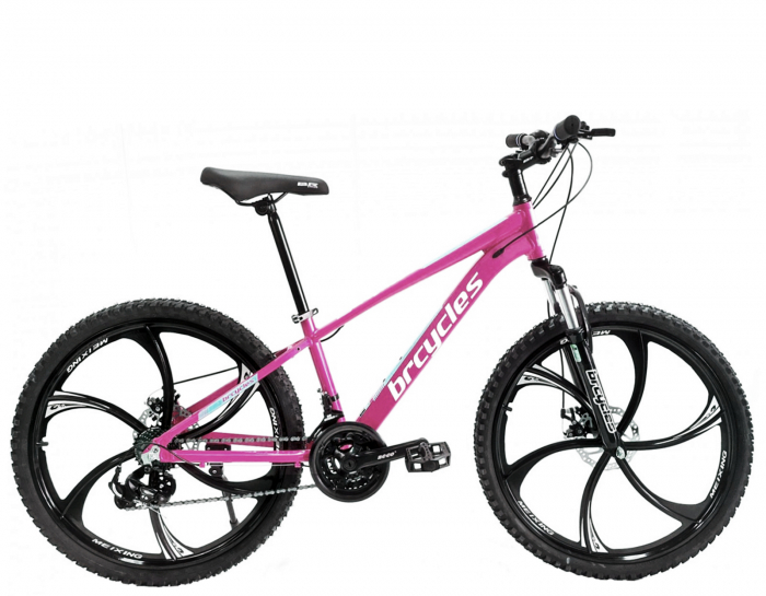 Bicicleta MTB-HT 24" BR Tornado ProMG, cadru aluminiu 13", jante magneziu, manete secventiale, frane disc, 21 viteze, negru [1]