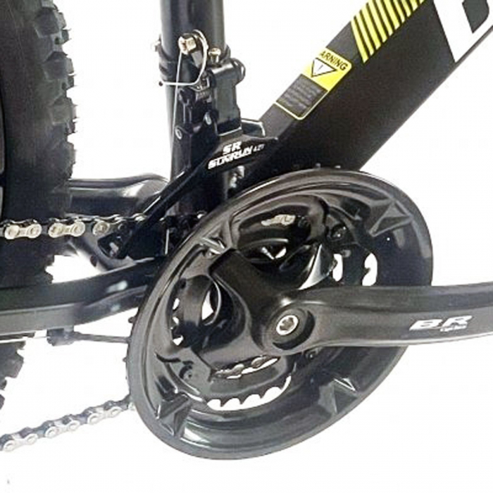 Bicicleta MTB-HT 24" BR Tornado ProMG, cadru aluminiu 13", jante magneziu, manete secventiale, frane disc, 21 viteze, negru [5]