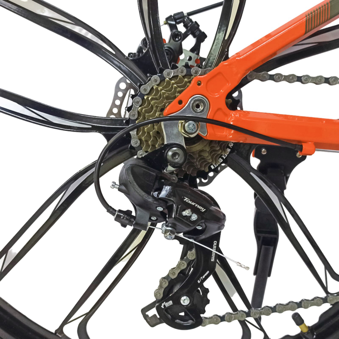 Bicicleta MTB-HT 24" BR Tornado ProMG, cadru aluminiu 13", jante magneziu, manete secventiale, frane disc, 21 viteze [11]