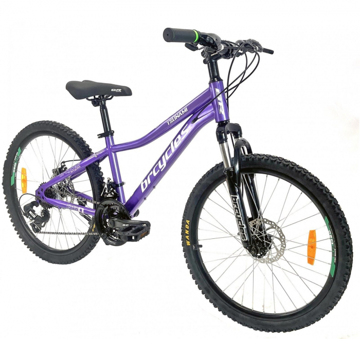 Bicicleta MTB-HT 24" BR Tsunami Pro2008, cadru otel 14", manete secventiale, frane disc, 21 viteze, violet [2]