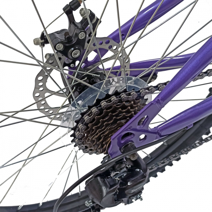 Bicicleta MTB-HT 24" BR Tsunami Pro2008, cadru otel 14", manete secventiale, frane disc, 21 viteze, violet [12]