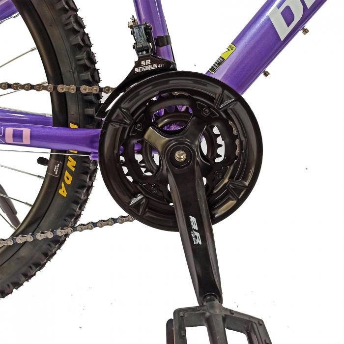 Bicicleta MTB-HT 24" BR Tsunami Pro2008, cadru otel 14", manete secventiale, frane disc, 21 viteze, violet [10]