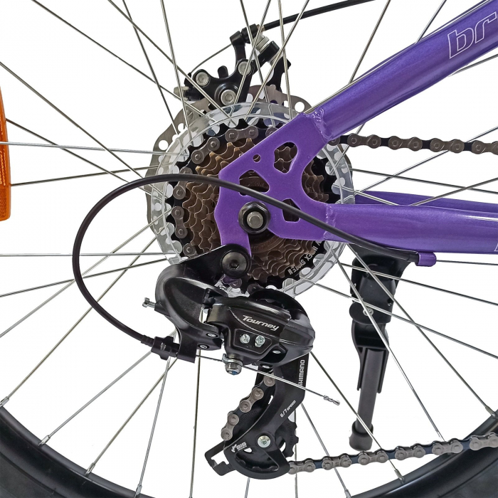 Bicicleta MTB-HT 24" BR Tsunami Pro2008, cadru otel 14", manete secventiale, frane disc, 21 viteze, violet [11]