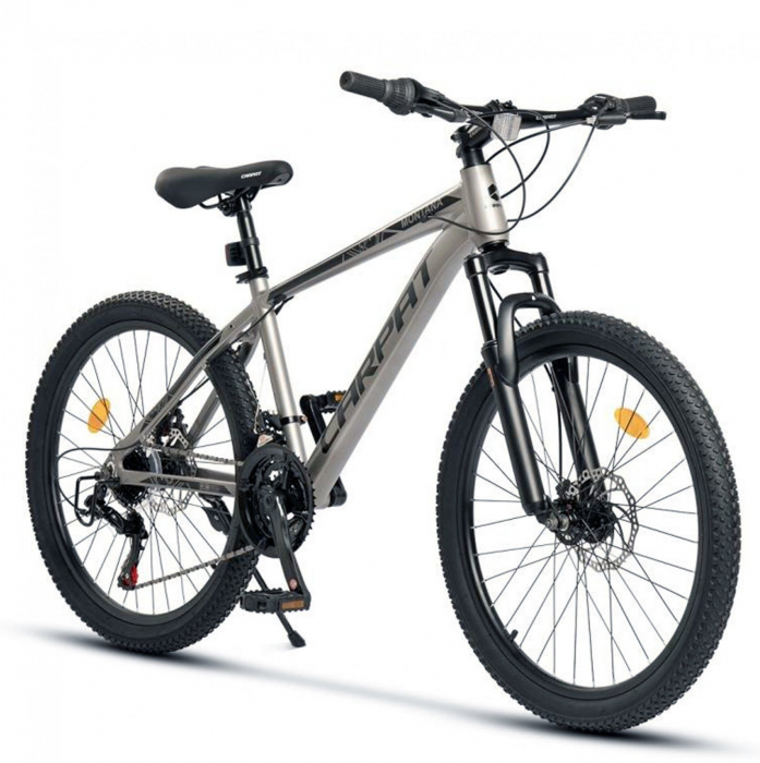 Bicicleta MTB-HT 24" CARPAT Montana, cadru aluminiu 14.5", manete RevoShift, frane disc, 21 viteze [1]