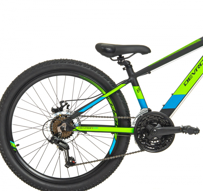 Bicicleta MTB-HT 24" DEVRON Alaska, cadru aluminiu 12.5", manete revoshift, frane disc, 21 viteze, negru/verde [11]