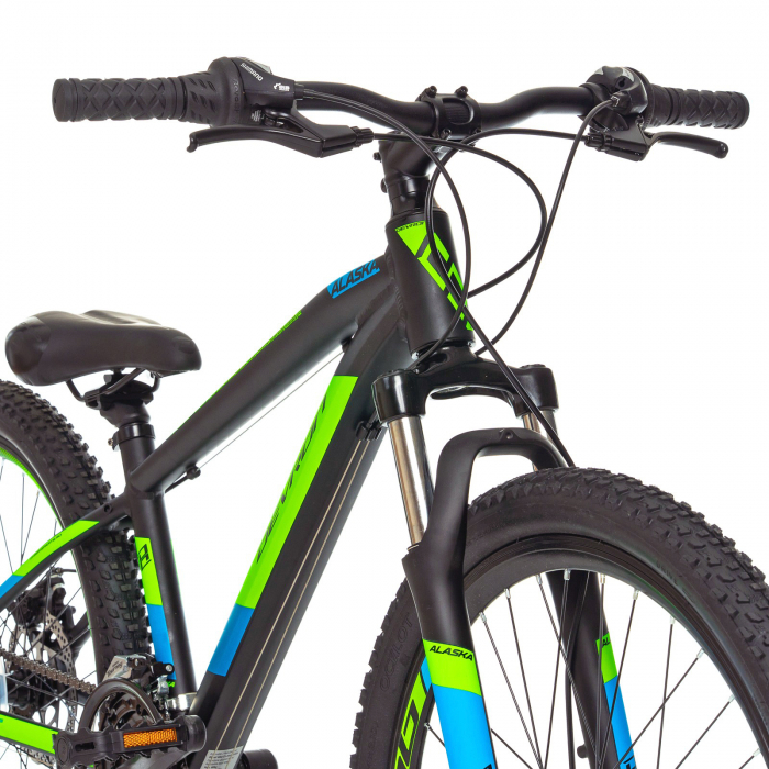 Bicicleta MTB-HT 24" DEVRON Alaska, cadru aluminiu 12.5", manete revoshift, frane disc, 21 viteze, negru/verde [7]