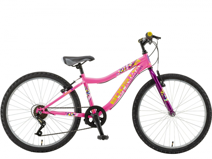 Bicicleta MTB-HT 24" POLAR Booster Plasma 240, cadru otel 9.5", frane V-Brake, 6 viteze, negru/albastru [1]