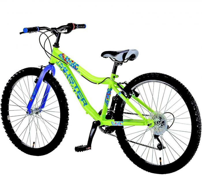 Bicicleta MTB-HT 24" POLAR Booster Plasma 240, cadru otel 9.5", frane V-Brake, 6 viteze, negru/albastru [3]