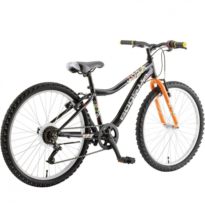 Bicicleta MTB-HT 24" POLAR Booster Plasma 240, cadru otel 9.5", frane V-Brake, 6 viteze, negru/albastru [3]