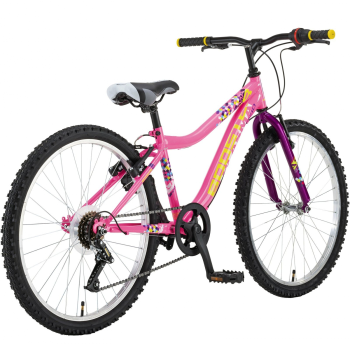 Bicicleta MTB-HT 24" POLAR Booster Plasma 240, cadru otel 9.5", frane V-Brake, 6 viteze, negru/albastru [2]