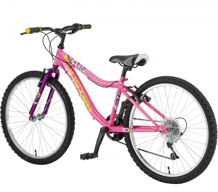 Bicicleta MTB-HT 24" POLAR Booster Plasma 240, cadru otel 9.5", frane V-Brake, 6 viteze, negru/albastru [3]