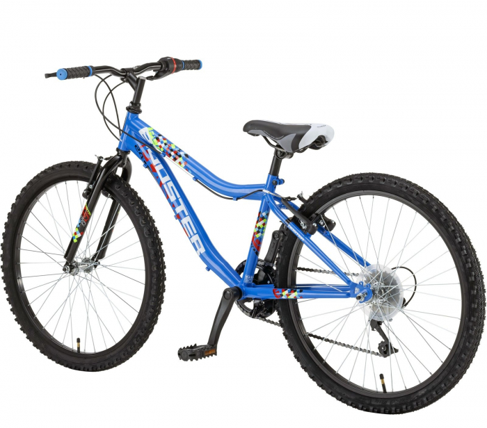 Bicicleta MTB-HT 24" POLAR Booster Plasma 240, cadru otel 9.5", frane V-Brake, 6 viteze, negru/albastru [3]