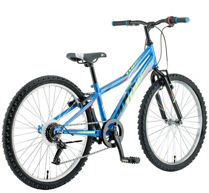 Bicicleta MTB-HT 24" POLAR Booster Turbo 240, cadru otel 11.5", frane V-Brake, 6 viteze, negru/verde [3]