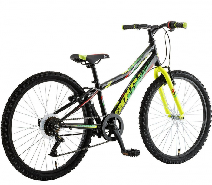 Bicicleta MTB-HT 24" POLAR Booster Turbo 240, cadru otel 11.5", frane V-Brake, 6 viteze, negru/verde [3]