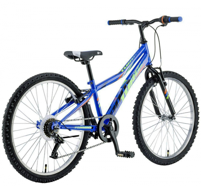 Bicicleta MTB-HT 24" POLAR Booster Turbo 240, cadru otel 11.5", frane V-Brake, 6 viteze, negru/verde [3]