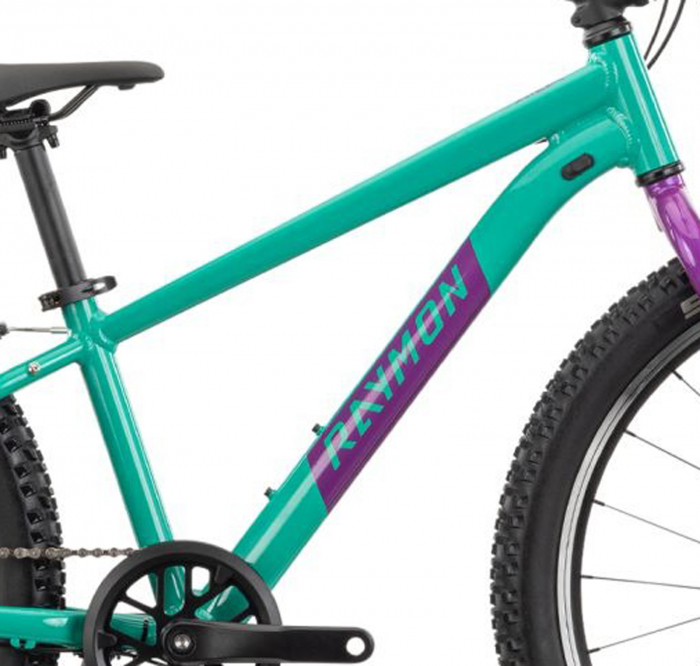 Bicicleta MTB-HT 24" RAYMON Yanga 24, cadru aluminiu 12", manete revoshift, frane V-Brake, 7 viteze, verde/violet [8]