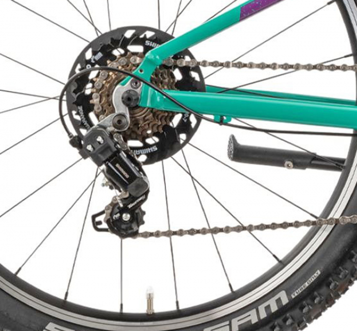 Bicicleta MTB-HT 24" RAYMON Yanga 24, cadru aluminiu 12", manete revoshift, frane V-Brake, 7 viteze, verde/violet [6]