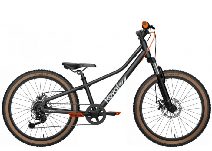 Bicicleta MTB-HT 24" ROYAL BABY 7-17, cadru aluminiu 14", manete secventiale,  frane disc, 7 viteze, negru [1]