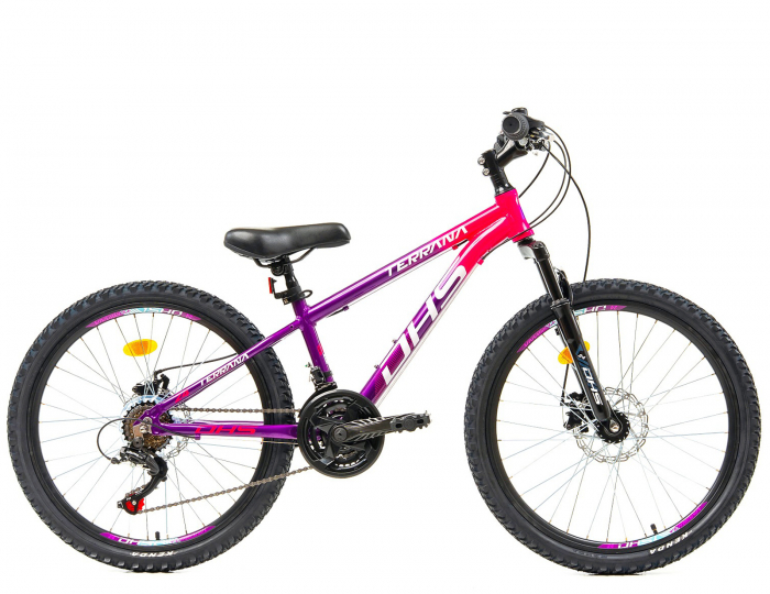 Bicicleta MTB-HT 24" TERRANA 2423, cadru aluminiu 12", manete revoshift, frane disc, 18 viteze [2]