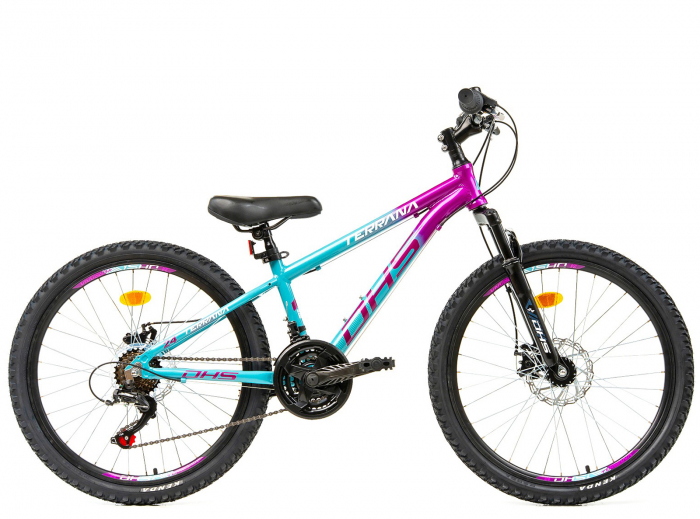 Bicicleta MTB-HT 24" TERRANA 2423, cadru aluminiu 12", manete revoshift, frane disc, 18 viteze [2]