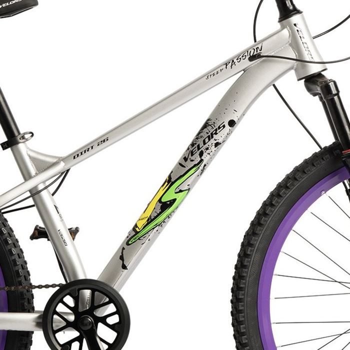 Bicicleta MTB-HT 24" VELORS Dirt 2.4, cadru otel 15", manete secventiale, frane disc, 7 viteze [10]